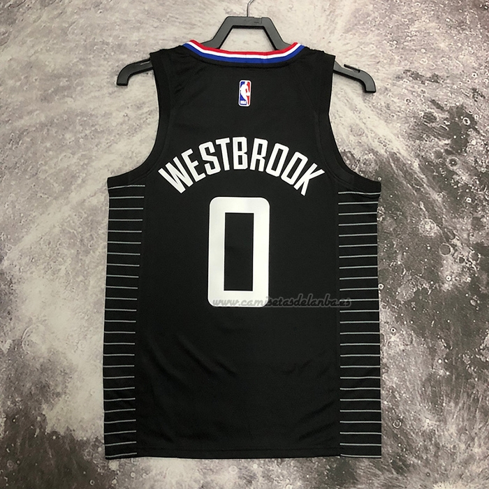 Camiseta Los Angeles Clippers Russell Westbrook NO 0 Statement 2022-23 Negro